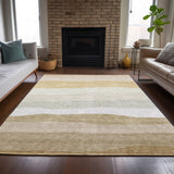 Addison Chantille ACN2023 Stripes Machine Made Transitional Wheat Rug