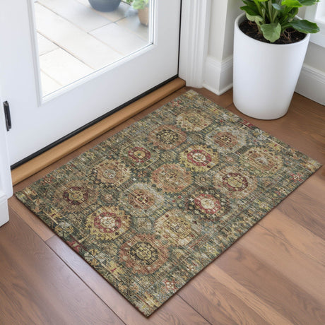 Addison Chantille ACN2024 Medallions Machine Made Traditional Aloe Rug