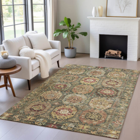 Addison Chantille ACN2024 Medallions Machine Made Traditional Aloe Rug