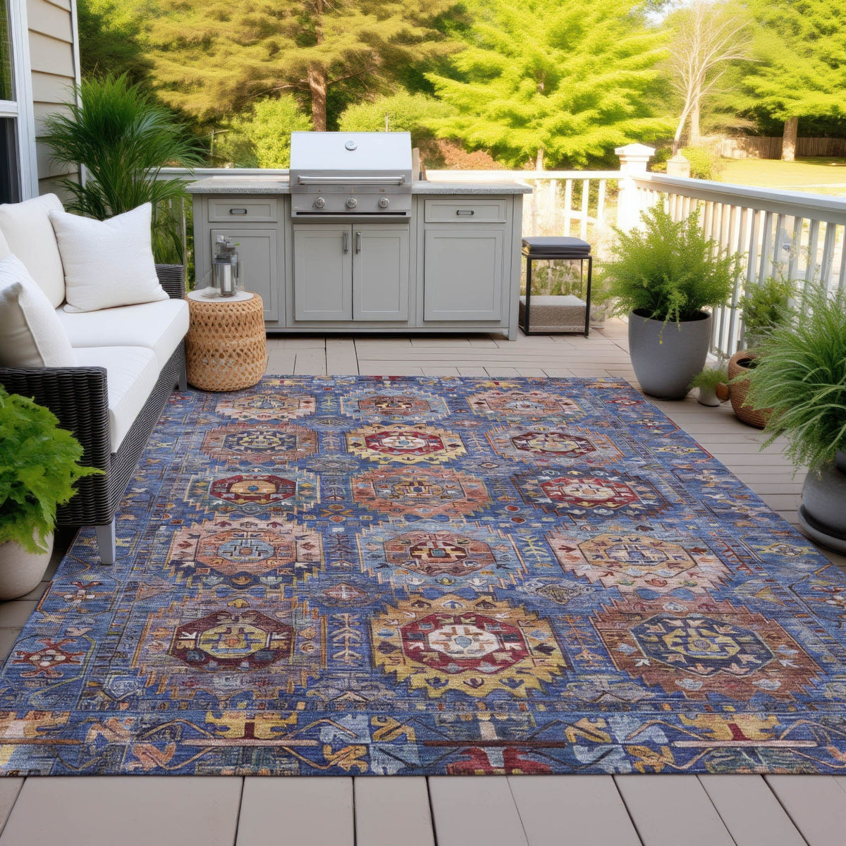 Addison Chantille ACN2024 Medallions Machine Made Traditional Denim Rug