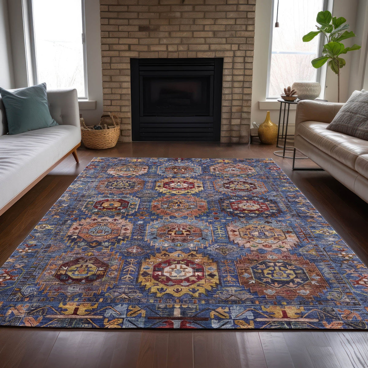 Addison Chantille ACN2024 Medallions Machine Made Traditional Denim Rug