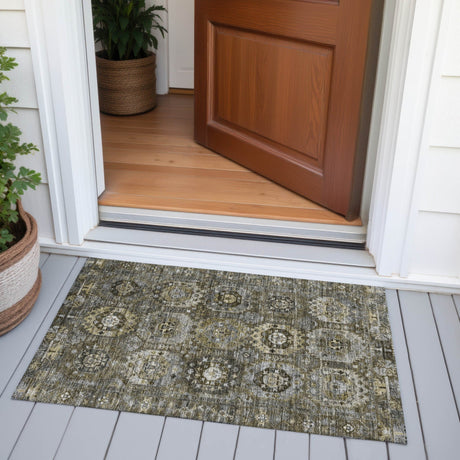 Addison Chantille ACN2024 Medallions Machine Made Traditional Mocha Rug