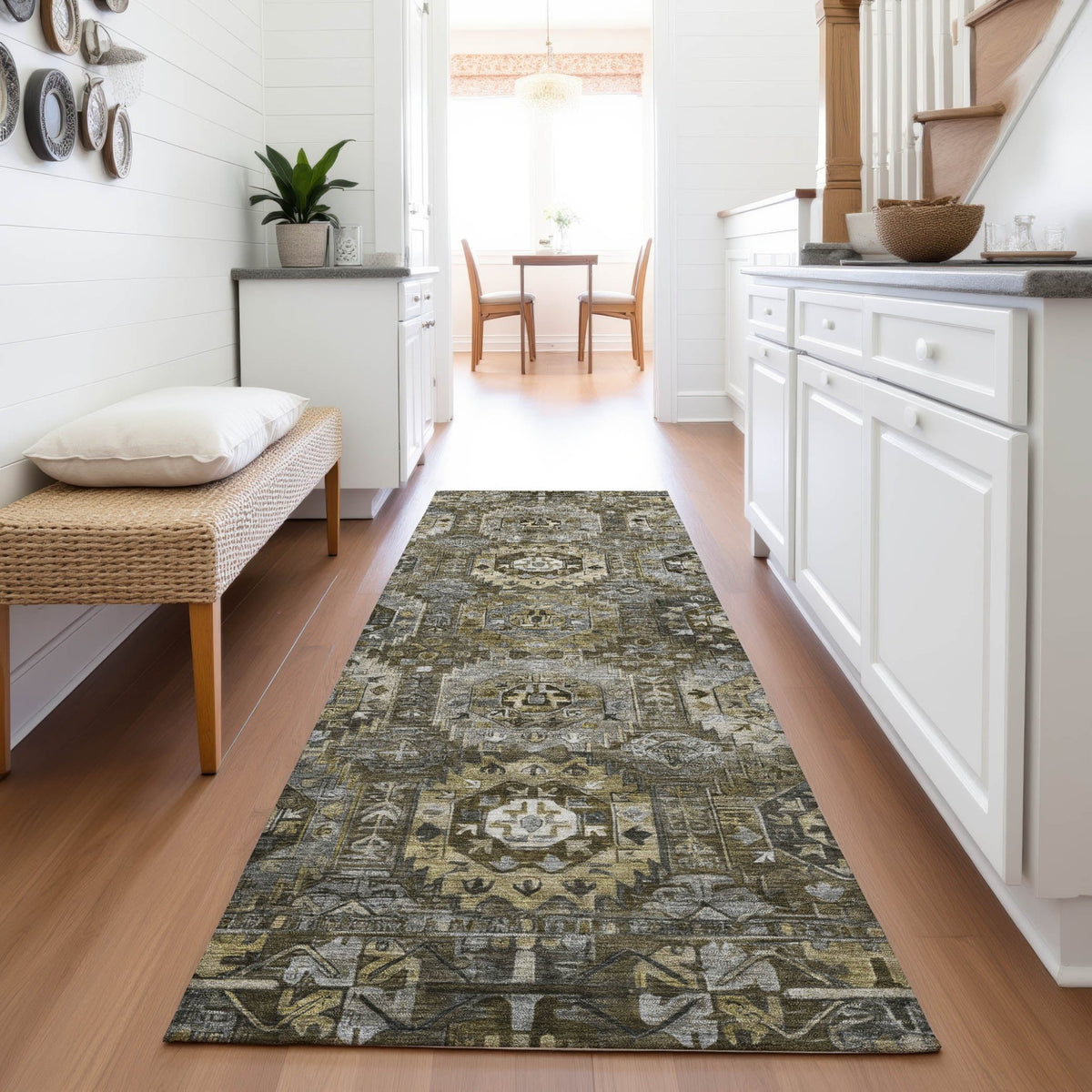 Addison Chantille ACN2024 Medallions Machine Made Traditional Mocha Rug