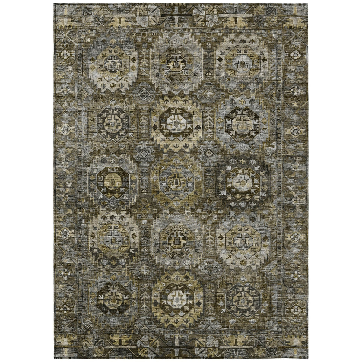 Addison Chantille ACN2024 Medallions Machine Made Traditional Mocha Rug