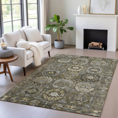 Addison Chantille ACN2024 Medallions Machine Made Traditional Mocha Rug