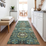 Addison Chantille ACN2024 Medallions Machine Made Traditional Teal Rug