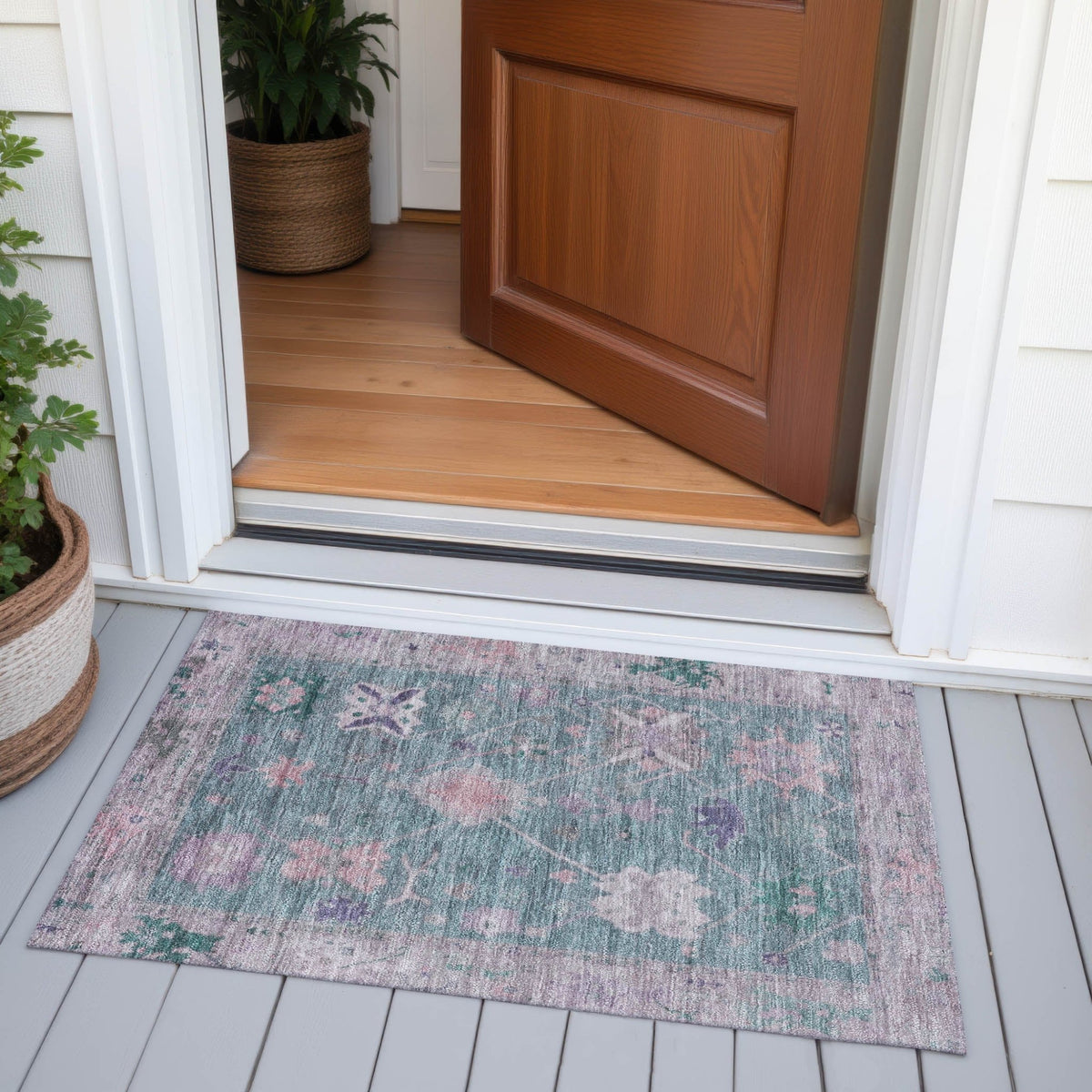 Addison Chantille ACN2025 Global Machine Made Traditional Green Rug