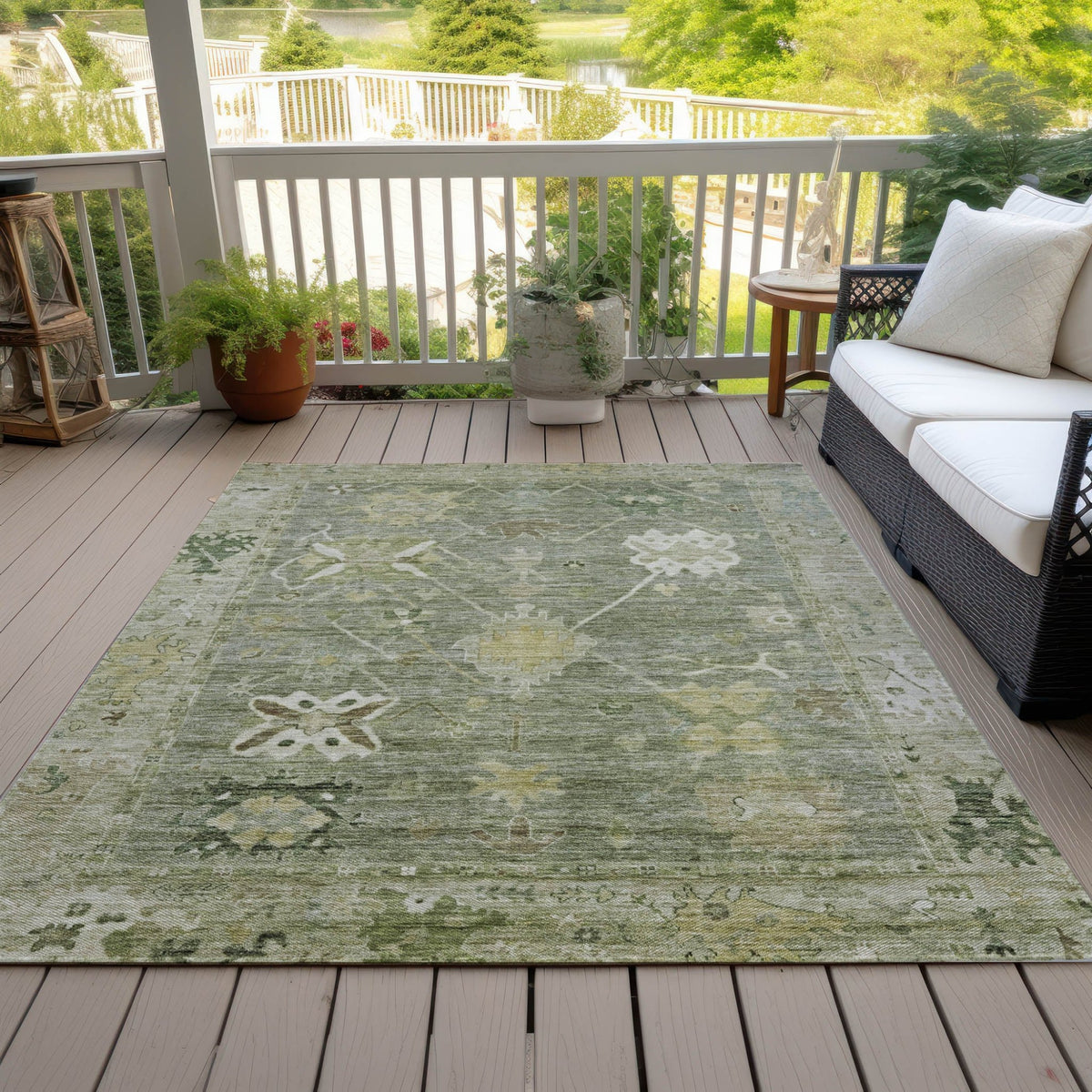 Addison Chantille ACN2025 Global Machine Made Traditional Sage Rug