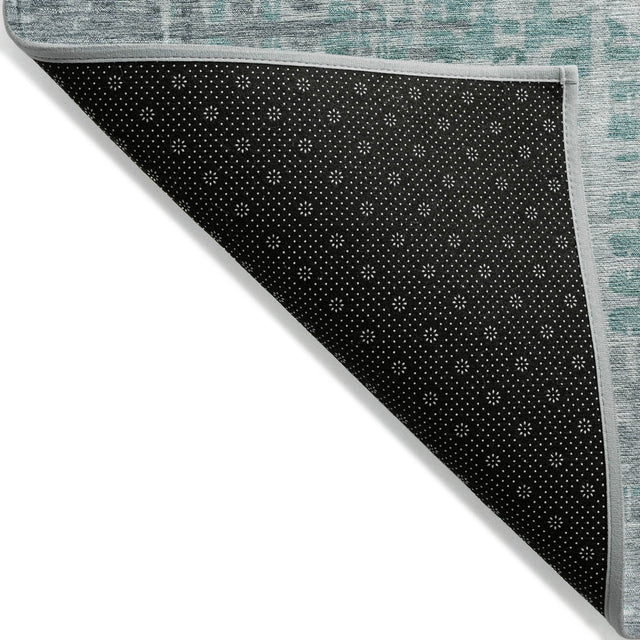 Addison Chantille ACN2026 Geometric Machine Made Transitional Teal Rug