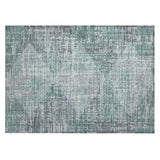 Addison Chantille ACN2026 Geometric Machine Made Transitional Teal Rug