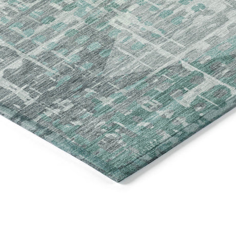 Addison Chantille ACN2026 Geometric Machine Made Transitional Teal Rug