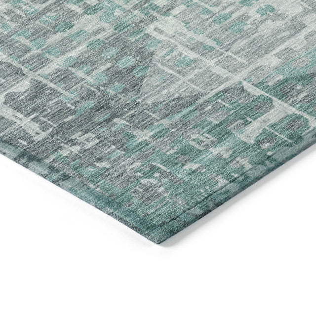 Addison Chantille ACN2026 Geometric Machine Made Transitional Teal Rug