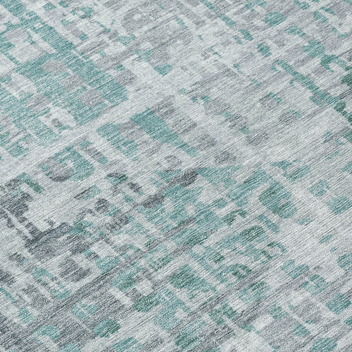 Addison Chantille ACN2026 Geometric Machine Made Transitional Teal Rug