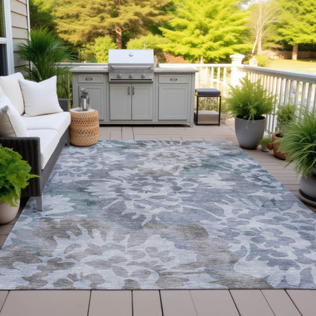 Addison Chantille ACN2028 Floral Machine Made Transitional Blue Rug