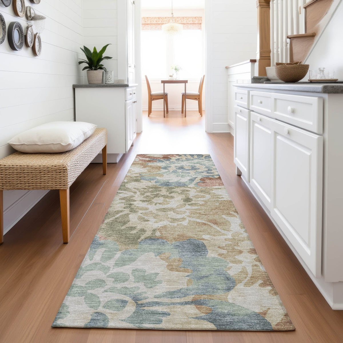 Addison Chantille ACN2028 Floral Machine Made Transitional Paprika Rug