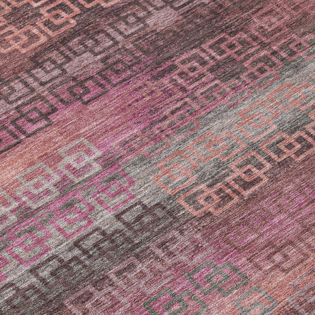 Addison Chantille ACN2029 Stripes Machine Made Transitional Pink Rug