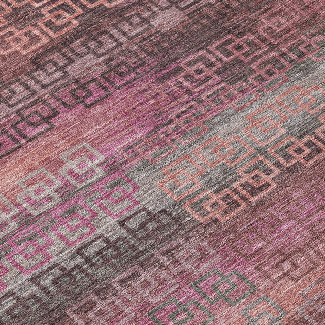 Addison Chantille ACN2029 Stripes Machine Made Transitional Pink Rug