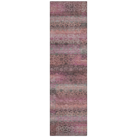 Addison Chantille ACN2029 Stripes Machine Made Transitional Pink Rug