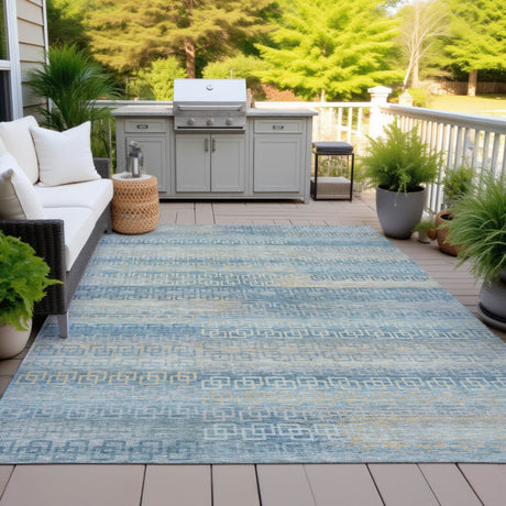 Addison Chantille ACN2029 Stripes Machine Made Transitional Teal Rug