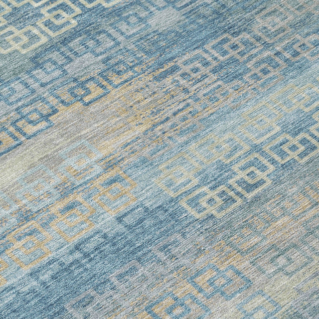Addison Chantille ACN2029 Stripes Machine Made Transitional Teal Rug