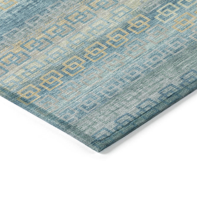 Addison Chantille ACN2029 Stripes Machine Made Transitional Teal Rug