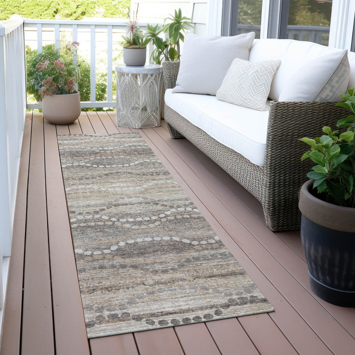 Addison Chantille ACN2030 Gradient Machine Made Transitional Beige Rug
