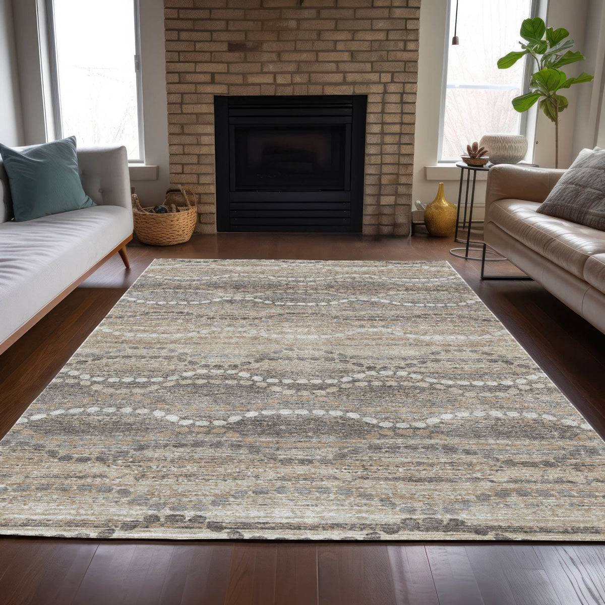 Addison Chantille ACN2030 Gradient Machine Made Transitional Beige Rug