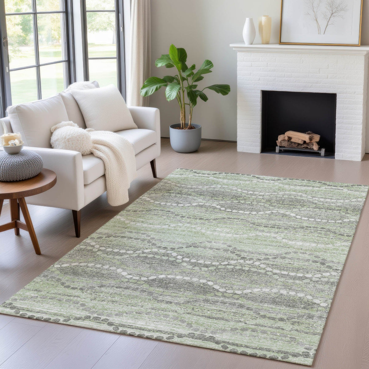 Addison Chantille ACN2030 Gradient Machine Made Transitional Green Rug