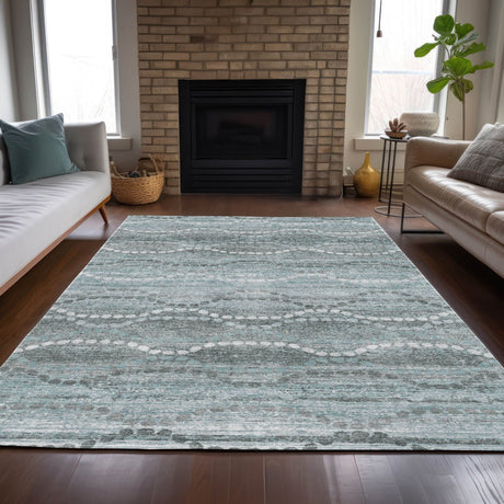 Addison Chantille ACN2030 Gradient Machine Made Transitional Teal Rug