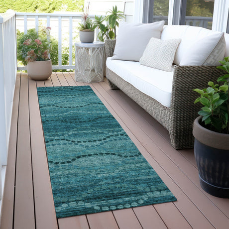 Addison Chantille ACN2031 Gradient Machine Made Transitional Turquoise Rug