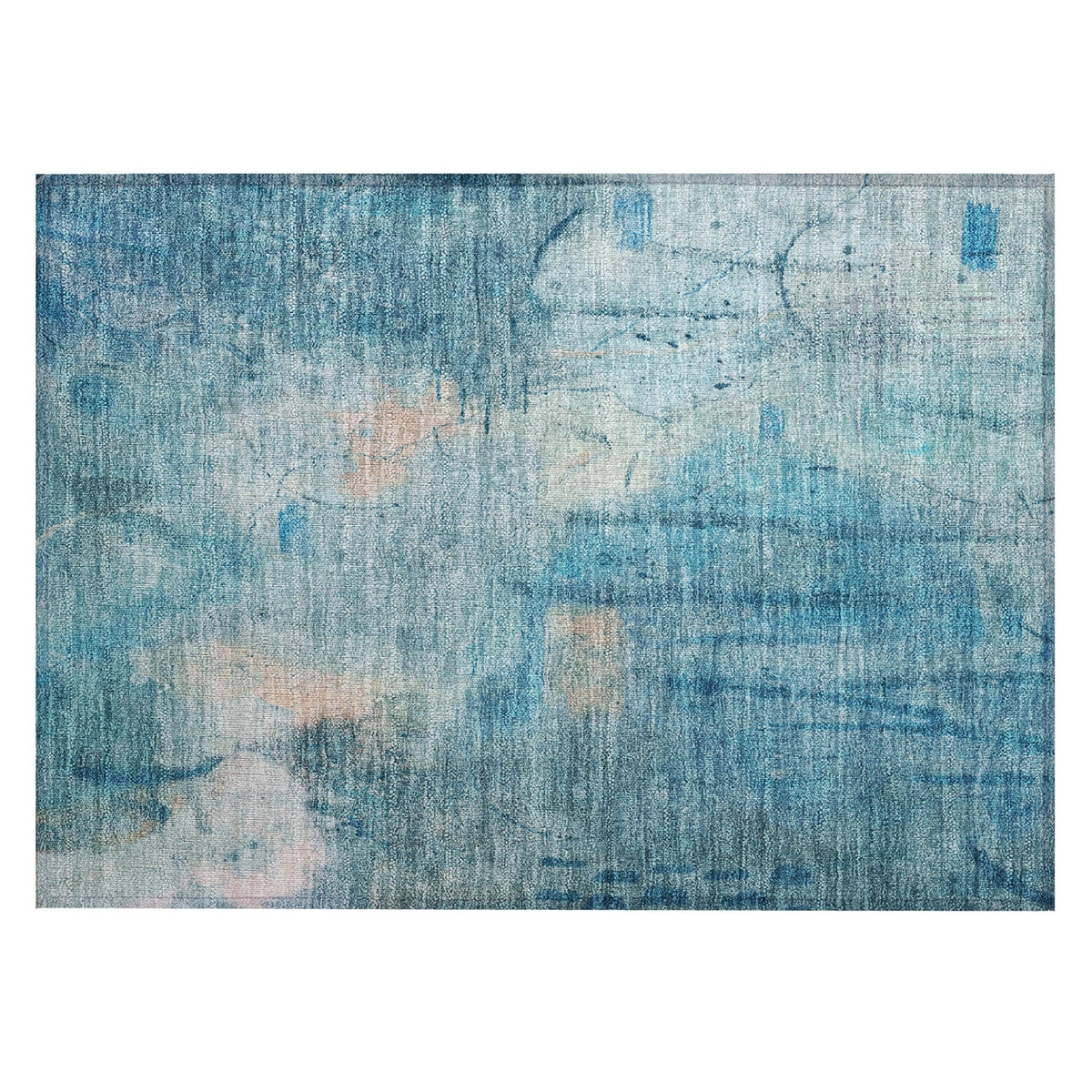 Addison Chantille ACN2032 Abstract Machine Made Transitional Blue Rug