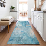 Addison Chantille ACN2032 Abstract Machine Made Transitional Blue Rug