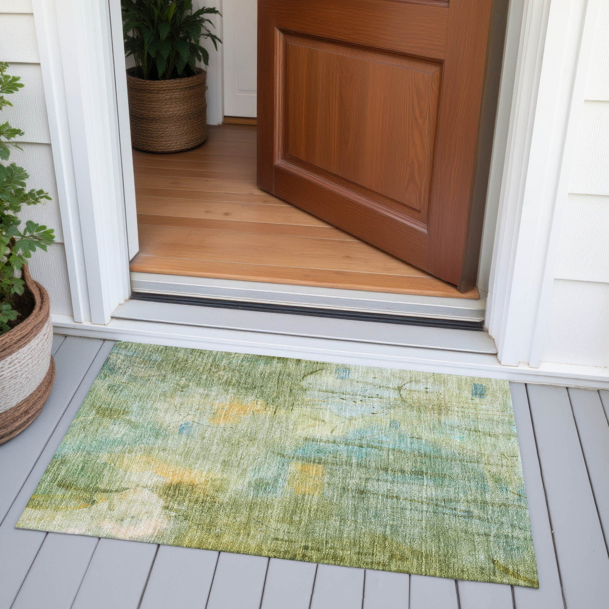 Addison Chantille ACN2032 Abstract Machine Made Transitional Sage Rug