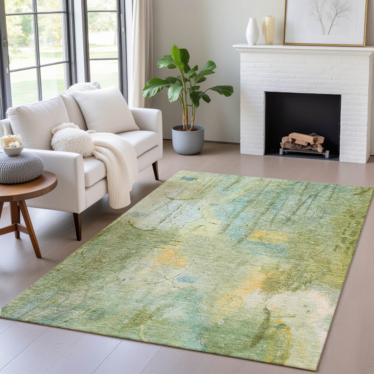 Addison Chantille ACN2032 Abstract Machine Made Transitional Sage Rug