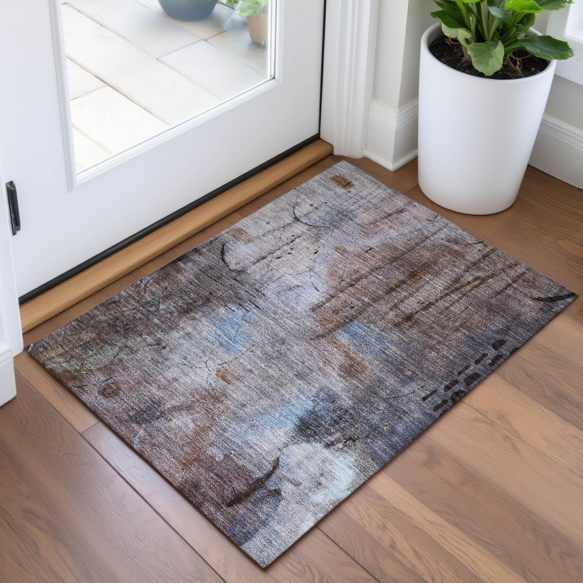 Addison Chantille ACN2032 Abstract Machine Made Transitional Taupe Rug