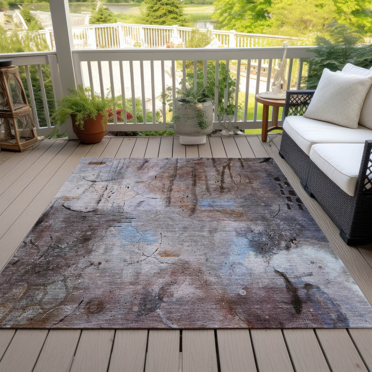 Addison Chantille ACN2032 Abstract Machine Made Transitional Taupe Rug