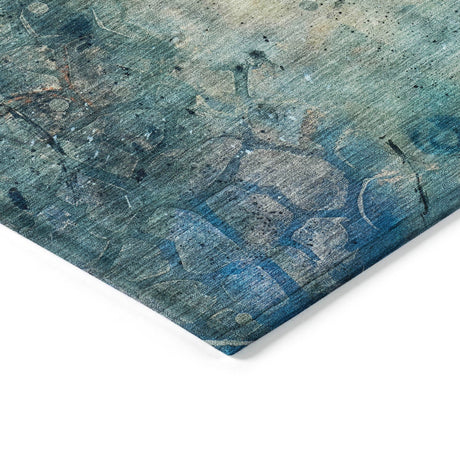 Addison Chantille ACN2032 Abstract Machine Made Transitional Teal Rug