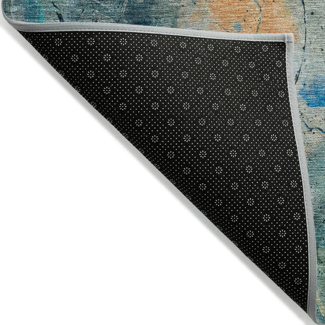 Addison Chantille ACN2032 Abstract Machine Made Transitional Teal Rug