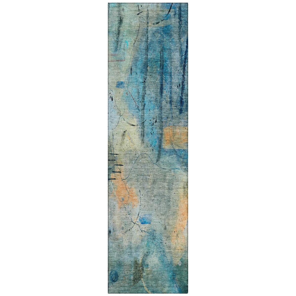 Addison Chantille ACN2032 Abstract Machine Made Transitional Teal Rug