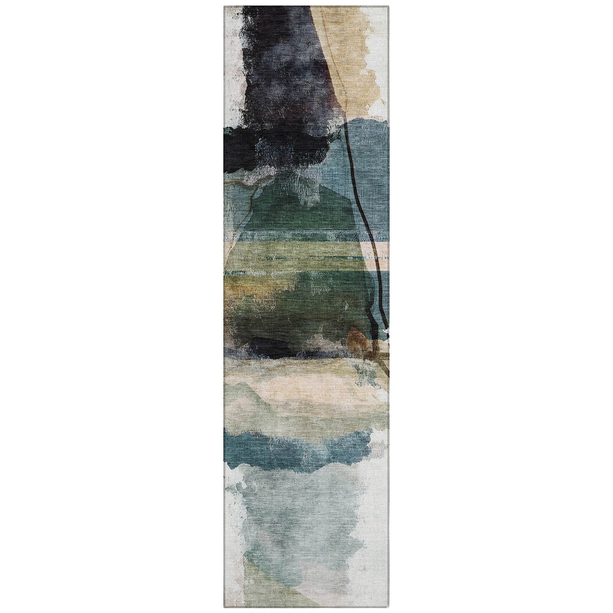 Addison Chantille ACN2033 Abstract Machine Made Transitional Green Rug