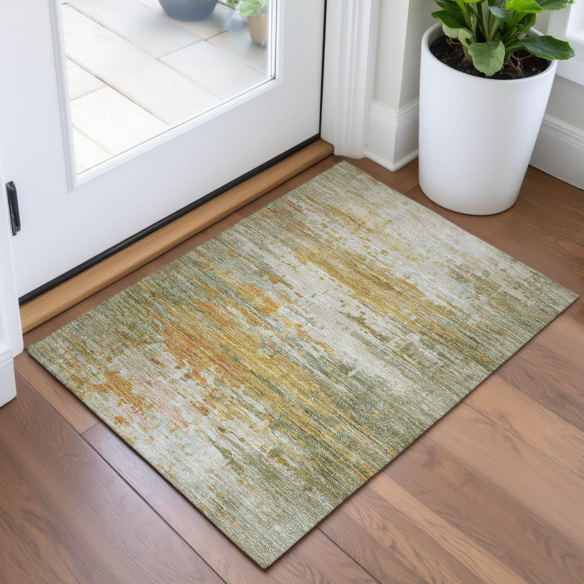 Addison Chantille ACN2034 Abstract Machine Made Transitional Aloe Rug