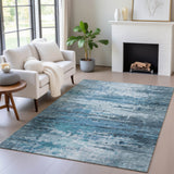 Addison Chantille ACN2034 Abstract Machine Made Transitional Blue Rug