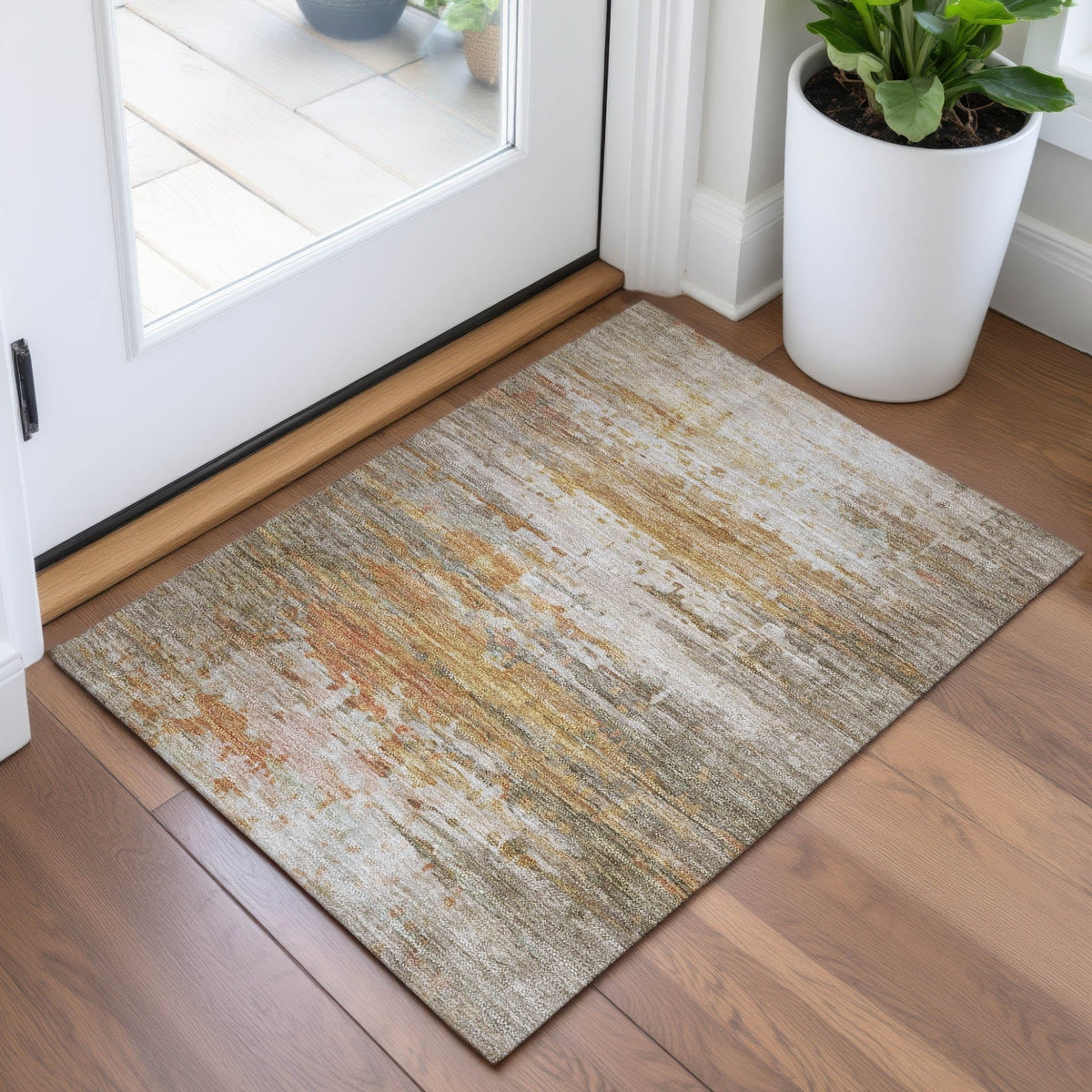 Addison Chantille ACN2034 Abstract Machine Made Transitional Khaki Rug