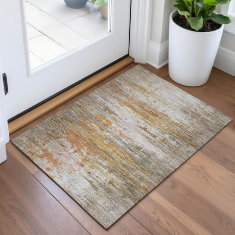 Addison Chantille ACN2034 Abstract Machine Made Transitional Khaki Rug