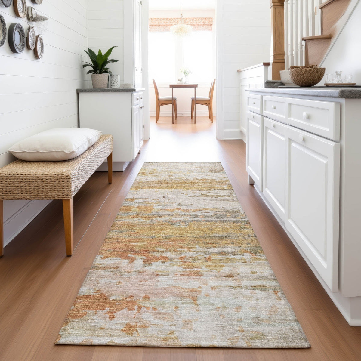 Addison Chantille ACN2034 Abstract Machine Made Transitional Khaki Rug