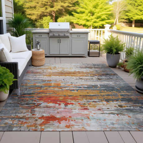 Addison Chantille ACN2034 Abstract Machine Made Transitional Terracotta Rug