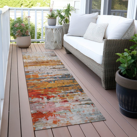 Addison Chantille ACN2034 Abstract Machine Made Transitional Terracotta Rug