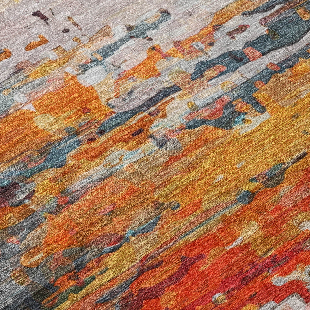 Addison Chantille ACN2034 Abstract Machine Made Transitional Terracotta Rug