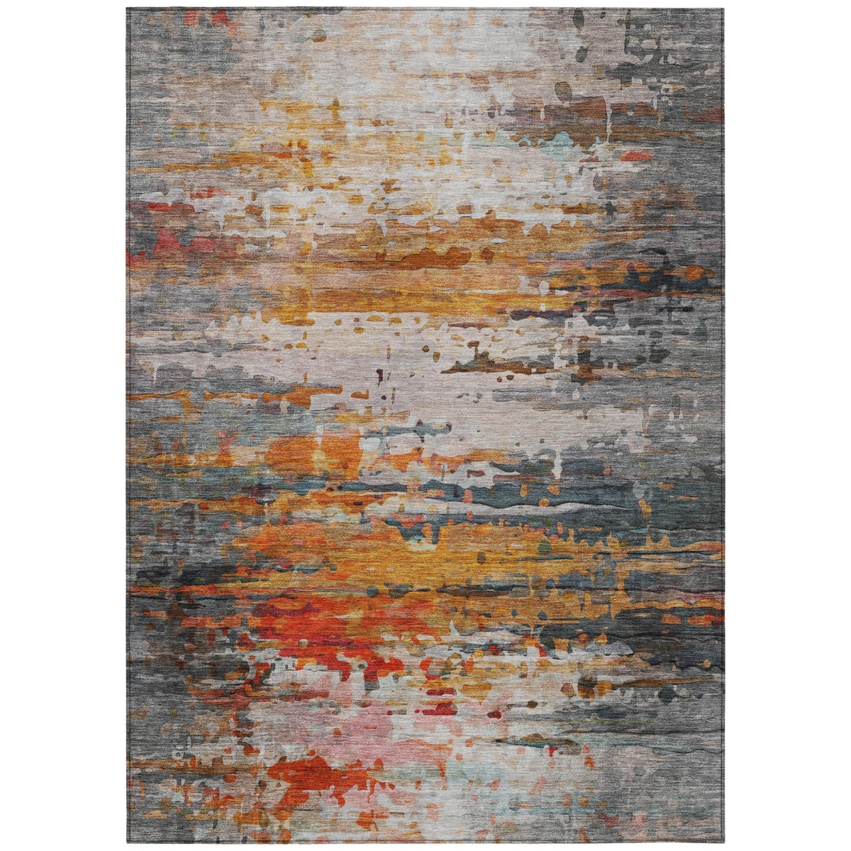 Addison Chantille ACN2034 Abstract Machine Made Transitional Terracotta Rug