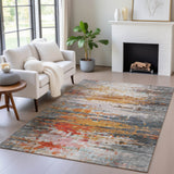 Addison Chantille ACN2034 Abstract Machine Made Transitional Terracotta Rug